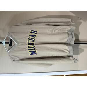 Beige Michigan V-Neck Pullover Sweatshirt